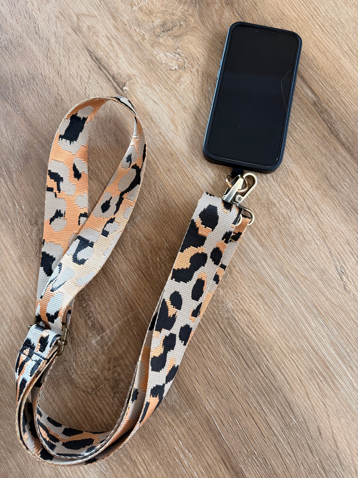 Im Just A Girl Signature Leopard Wallet-Free Phone Strap