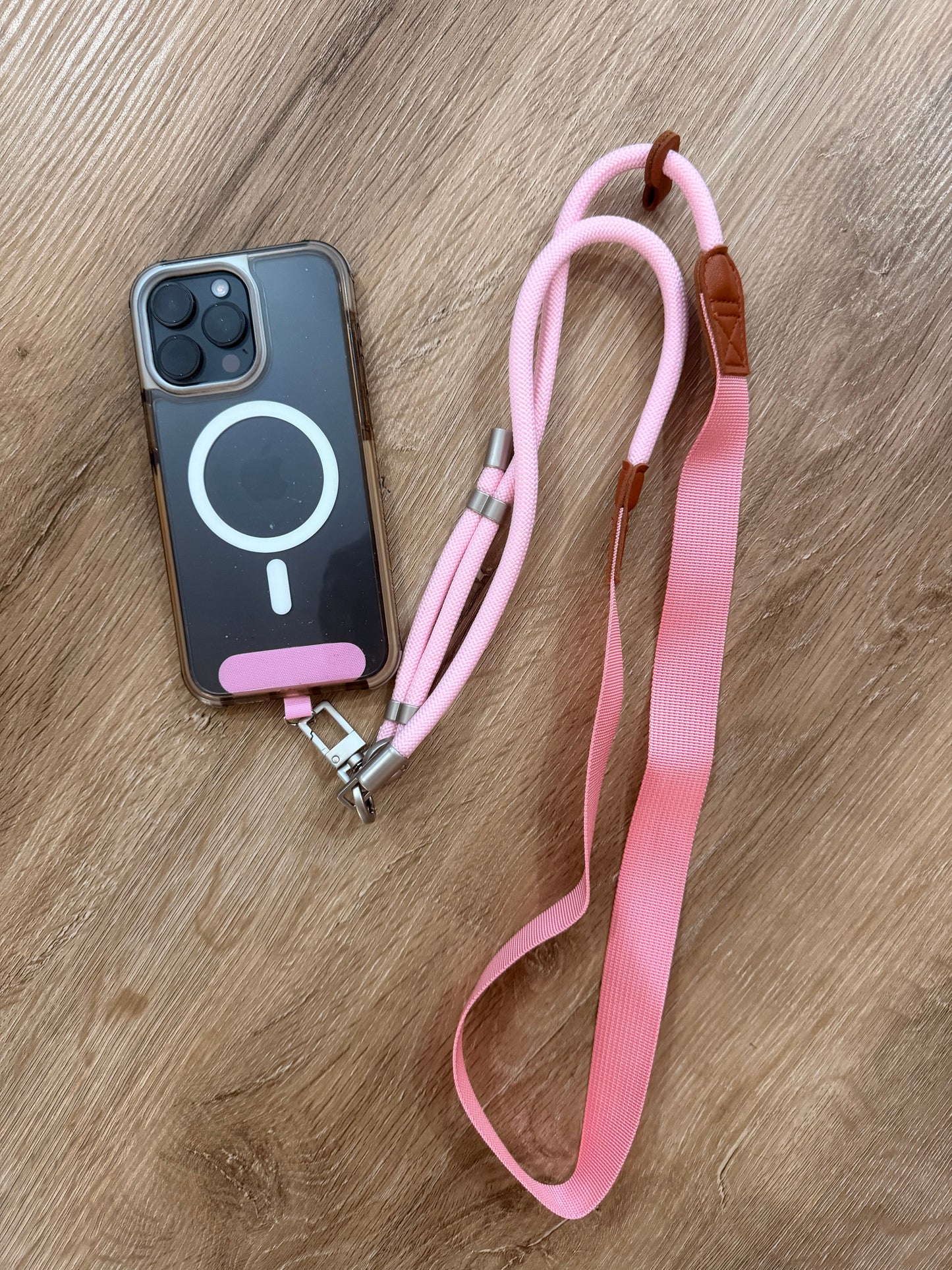 Im Just A Girl Pink Crossbody Phone Lanyard