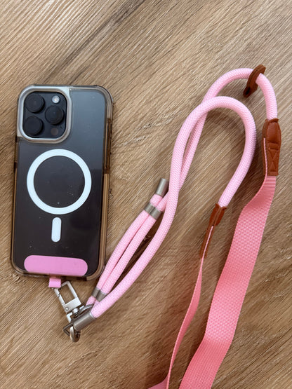 Im Just A Girl Pink Crossbody Phone Lanyard