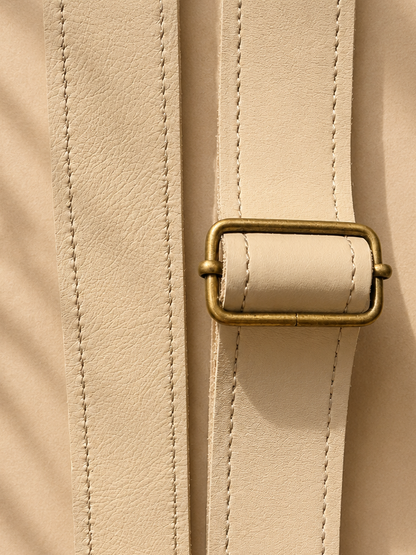 Im Just A Girl Beige Wide Leather Phone Strap Wallet-Free