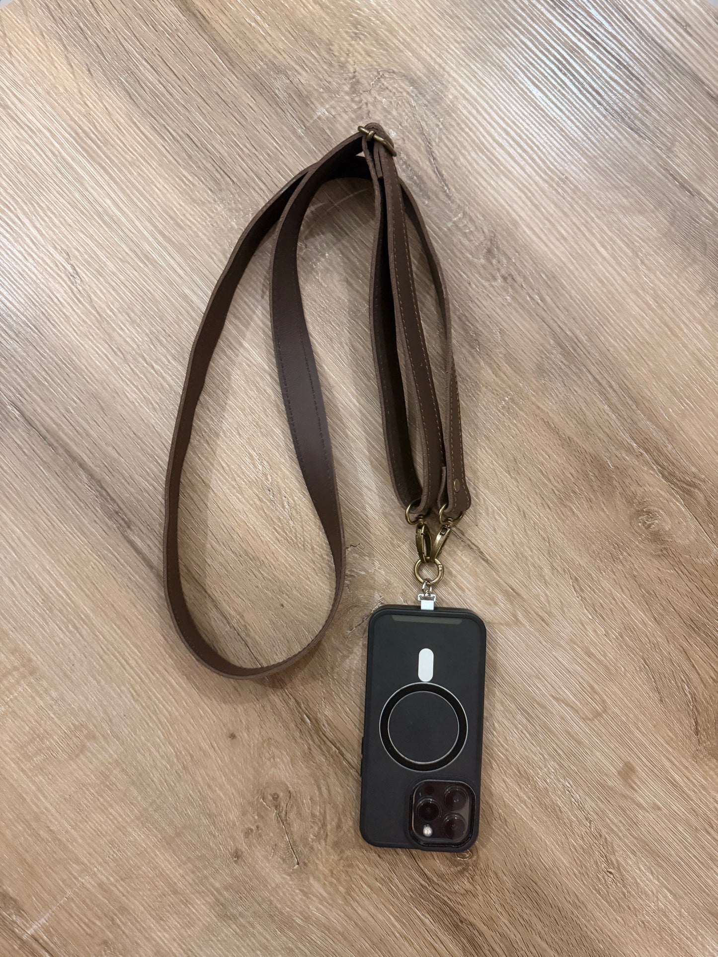 Im Just A Girl Brown Slim Leather Phone Strap Wallet-Free