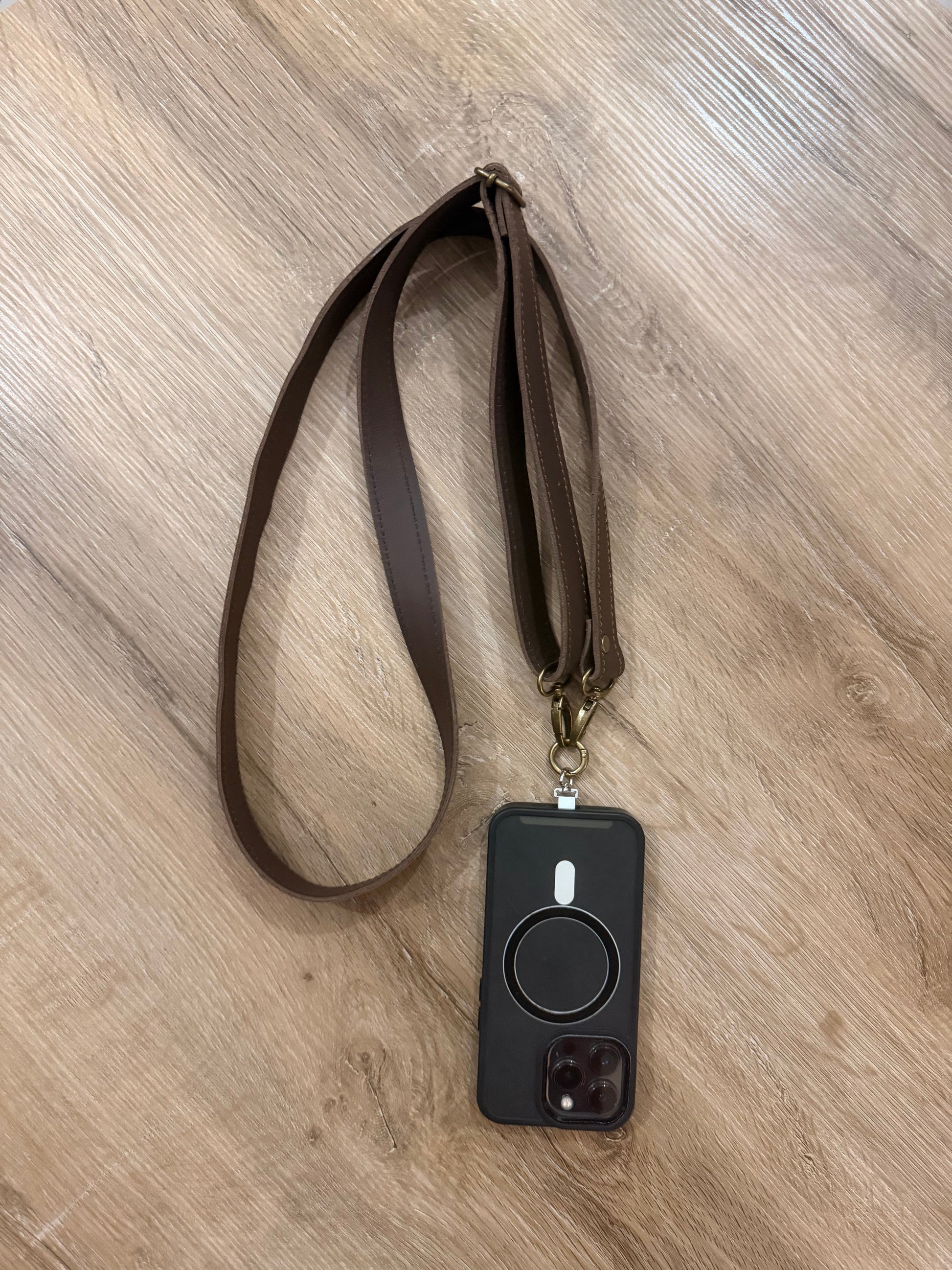Im Just A Girl Brown Slim Leather Phone Strap Wallet-Free