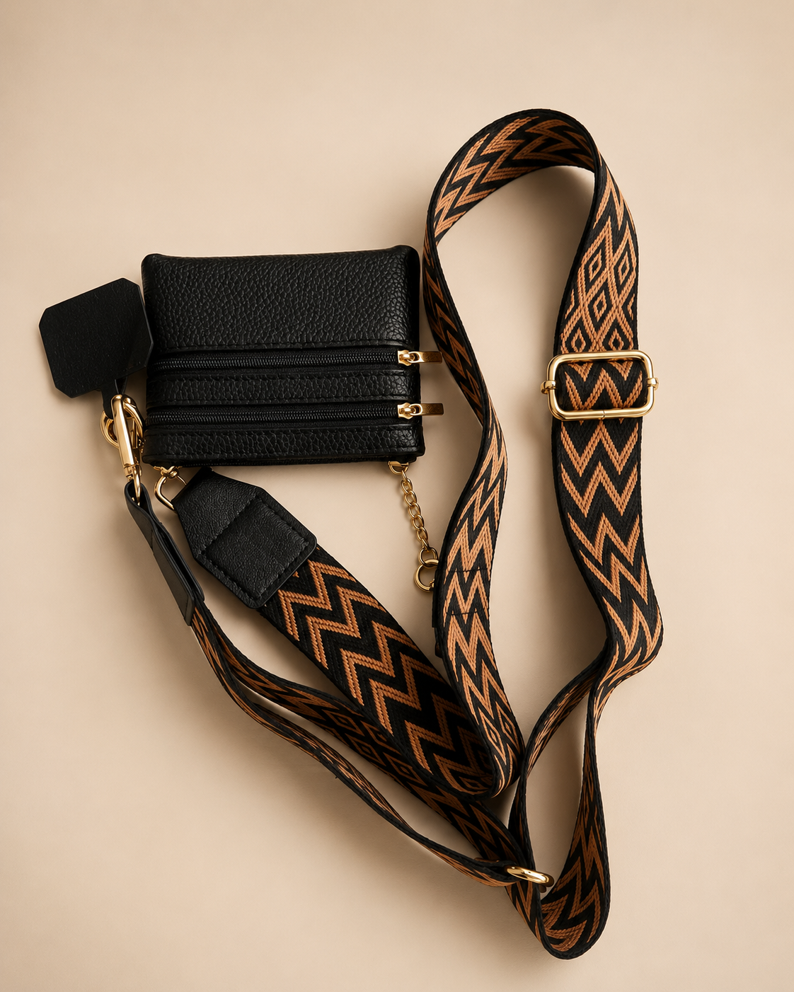 Im Just A Girl Crossbody Phone Strap with Wallet - Mocha Muse