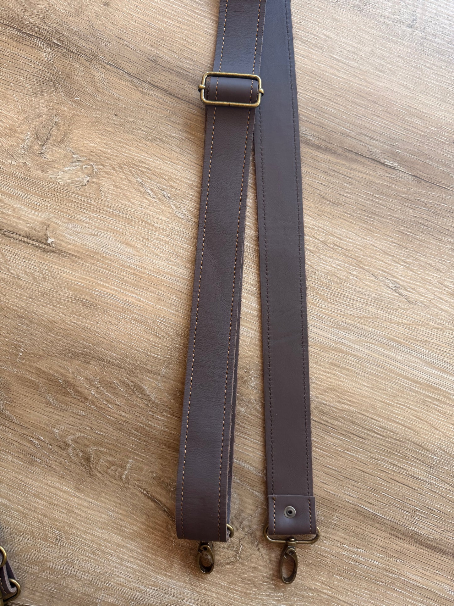 Im Just A Girl Brown Wide Leather Phone Strap Wallet-Free