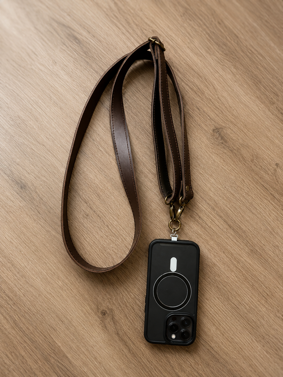 Im Just A Girl Brown Slim Leather Phone Strap Wallet-Free