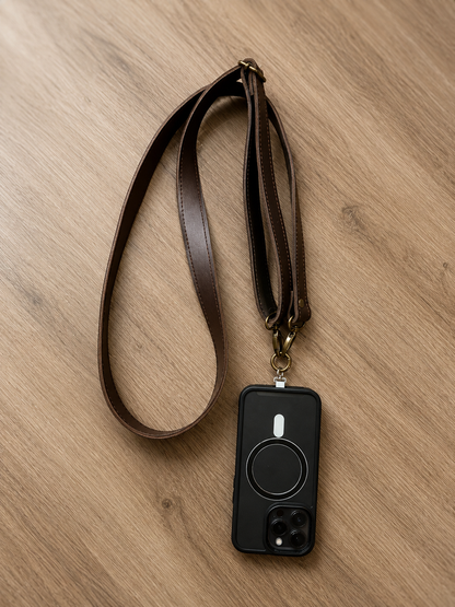 Im Just A Girl Brown Slim Leather Phone Strap Wallet-Free