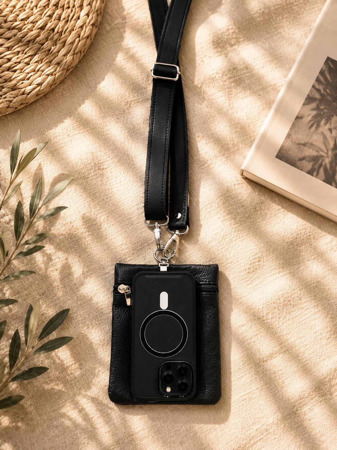 Im Just A Girl Genuine Leather Crossbody Strap & Pouch