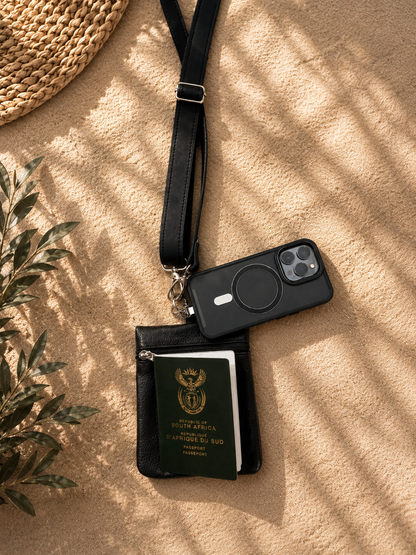 Im Just A Girl Genuine Leather Crossbody Strap & Pouch