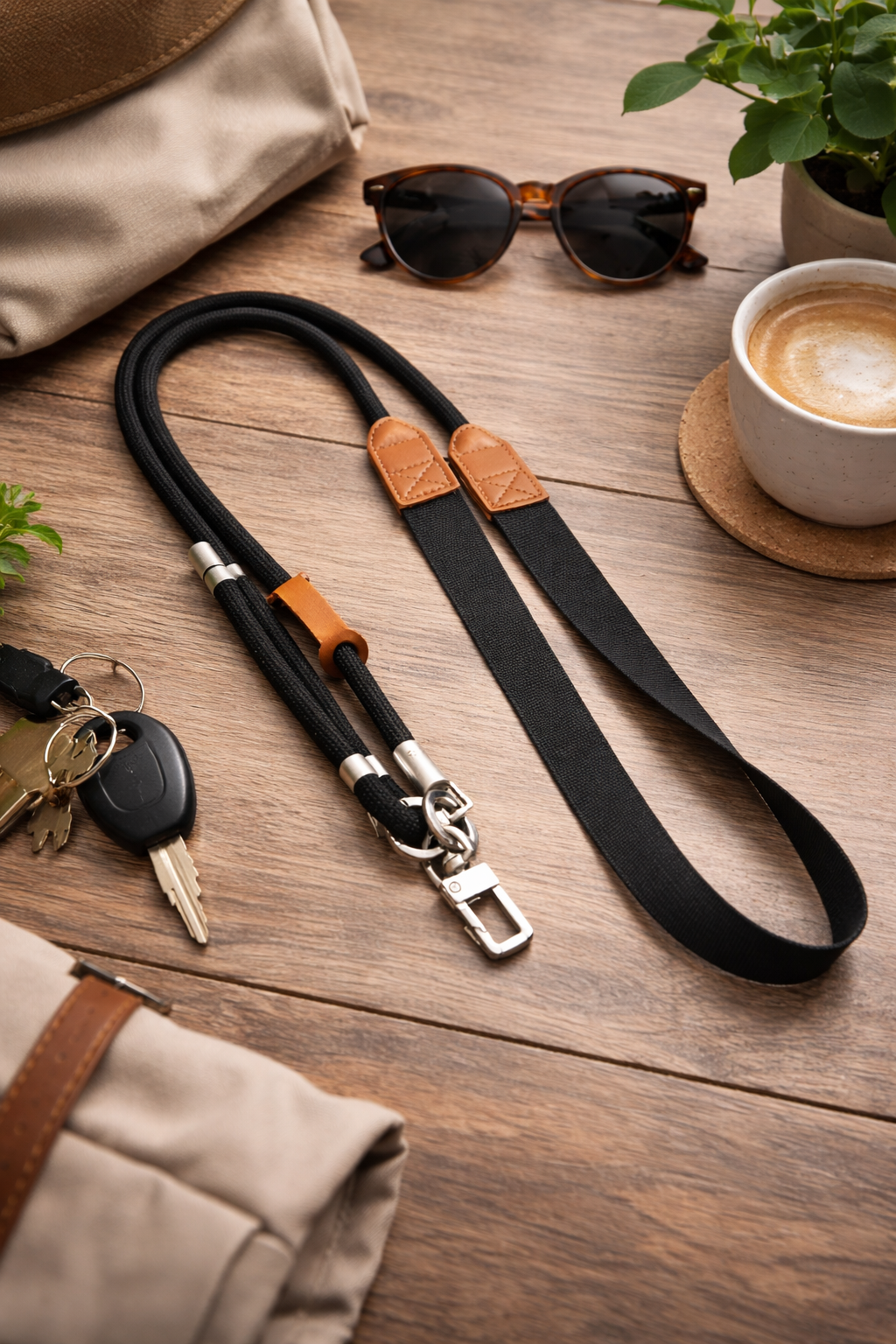 Im Just A Girl Black Crossbody Phone Lanyard